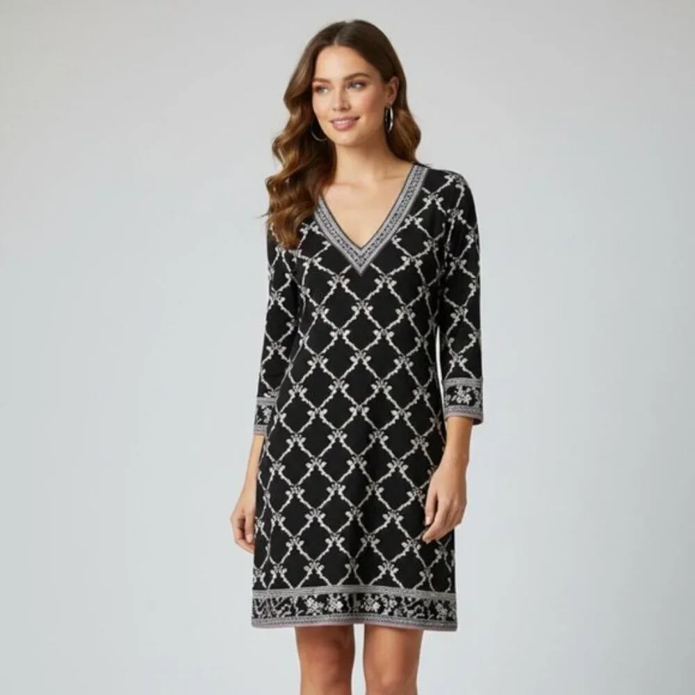 White House Black Market Geo Floral Women's Tunic Dress - Size M - Picture 1 of 10